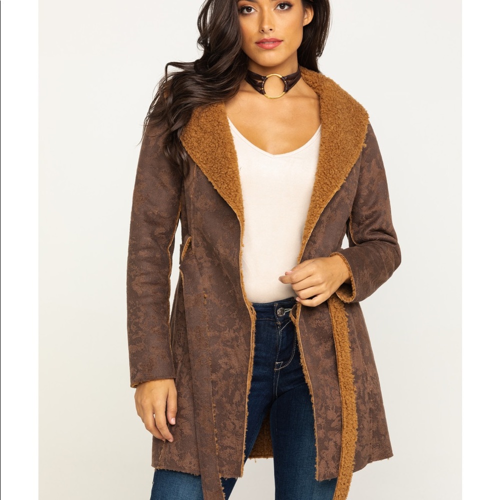 Shyanne Woman’s Faux Suede Sherpa Coat